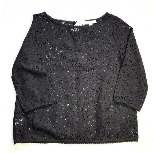 Loft Lace Cutout Blouse - Picture 3 of 11